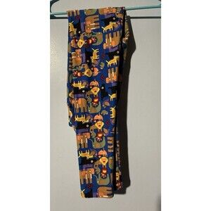 LuLaRoe OS Zoo Animal Leggings Giraffe Elephant Lion Monkey EUC Yoga Band